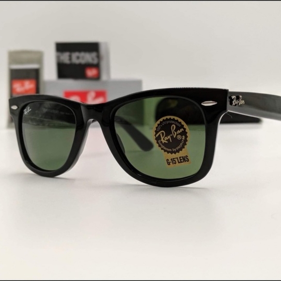 LIKE NEW RayBan Wayfarer RB2140 Black Ray ban sunglasses - Picture 5 of 16